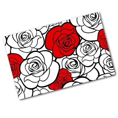 Protection plaque induction Roses dessinées