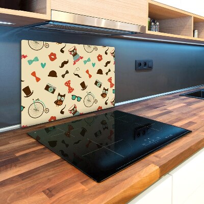 Protection pour plaque de cuisson Hiboux hipster