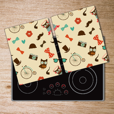 Protection pour plaque de cuisson Hiboux hipster