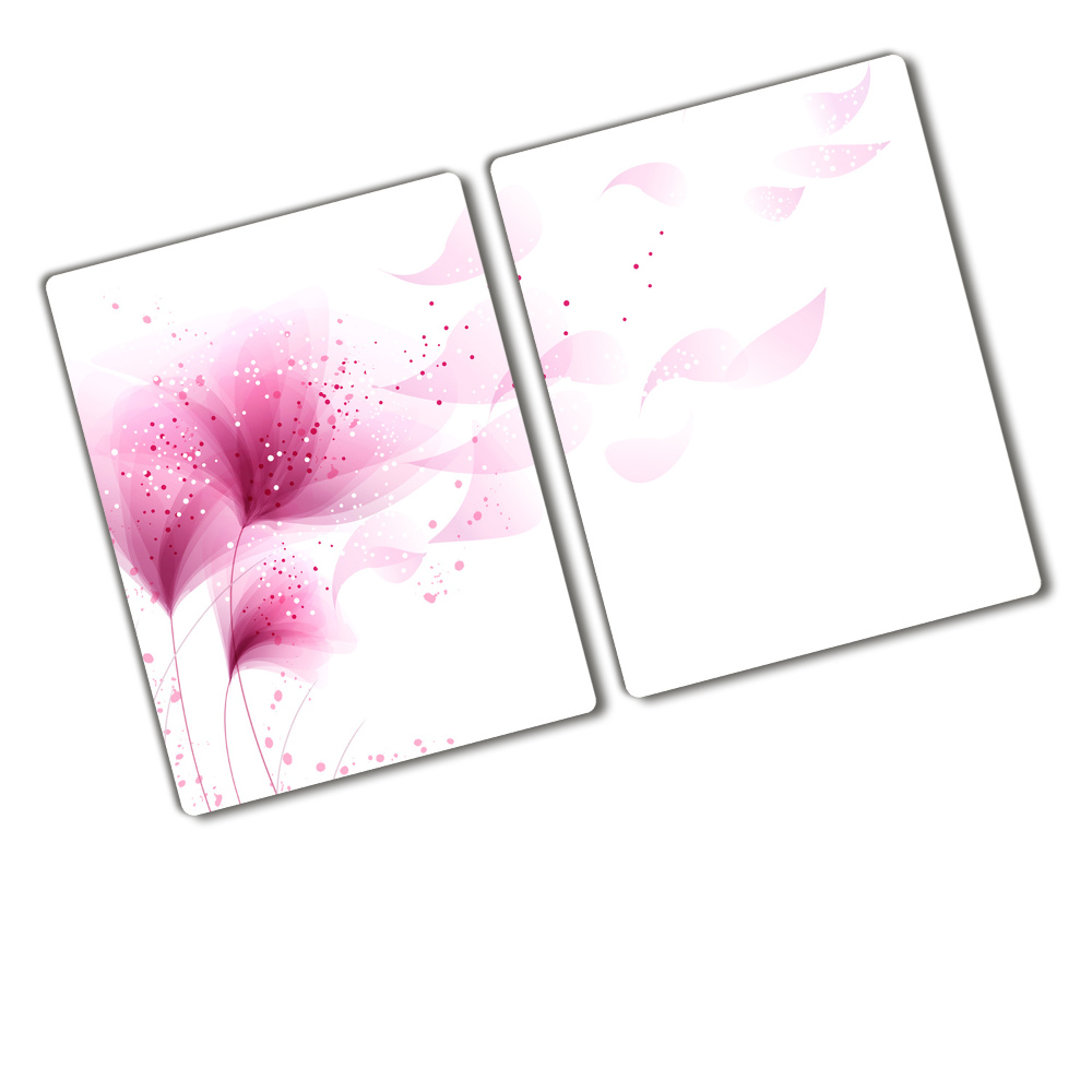 Protection pour plaque de cuisson Fleur rose