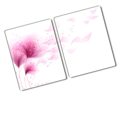 Protection pour plaque de cuisson Fleur rose