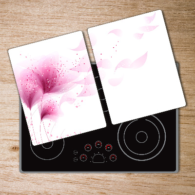 Protection pour plaque de cuisson Fleur rose