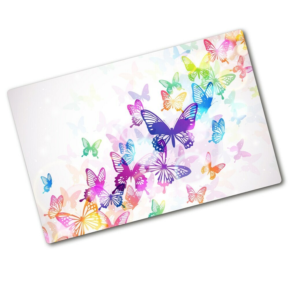 Protection plaque induction Papillons arc-en-ciel