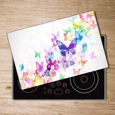 Protection plaque induction Papillons arc-en-ciel