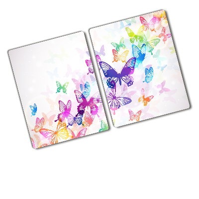 Protection plaque induction Papillons arc-en-ciel