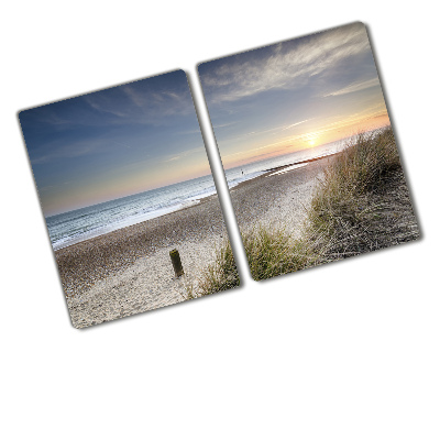 Protection plaque induction Coucher de soleil et dunes de sable