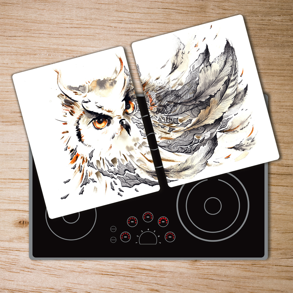 Protection plaque induction Illustration d'un hibou