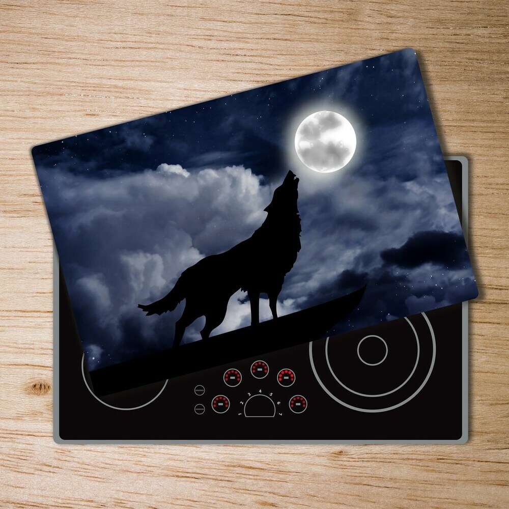 Protection plaque induction Loup hurlant pleine lune