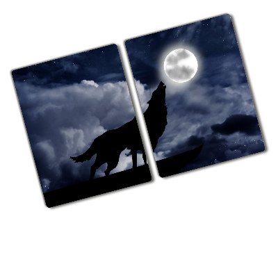 Protection plaque induction Loup hurlant pleine lune