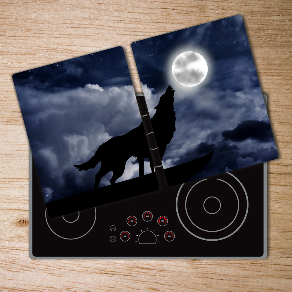 Protection plaque induction Loup hurlant pleine lune