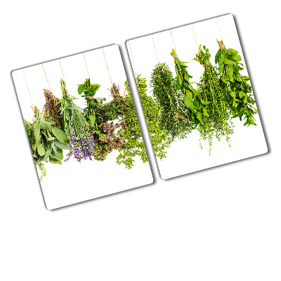 Planche à découper en verre Herbes sur une ficelle