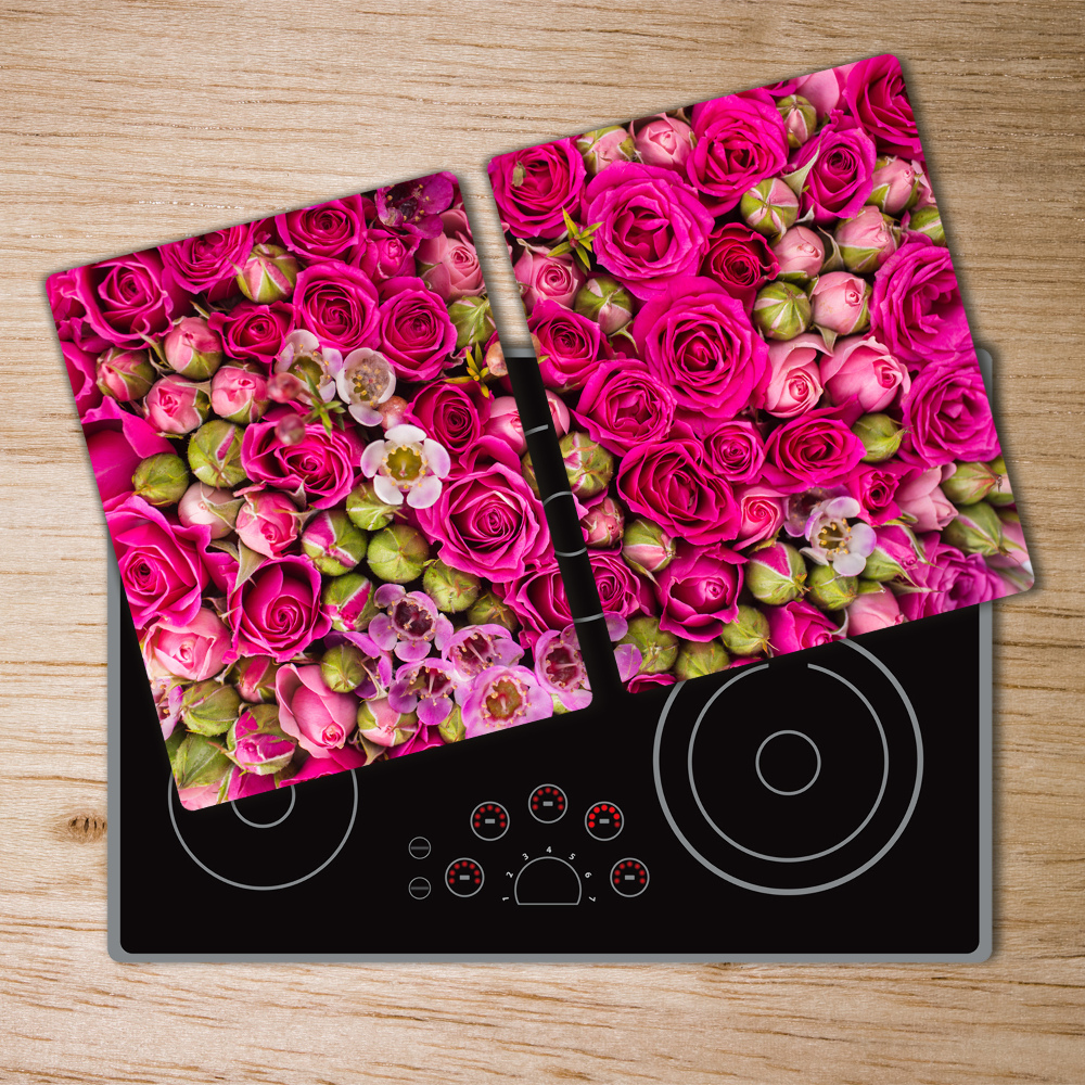 Protection pour plaque de cuisson Roses roses