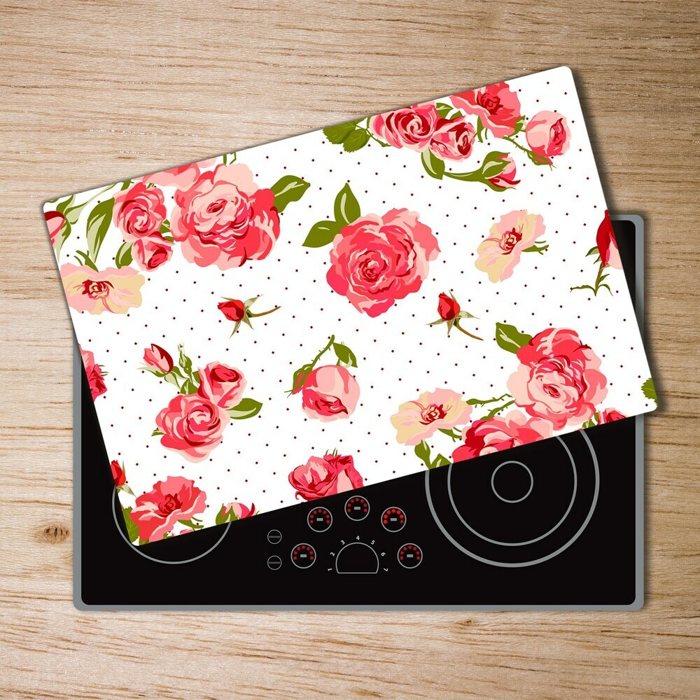 Cache plaque de cuisson Roses