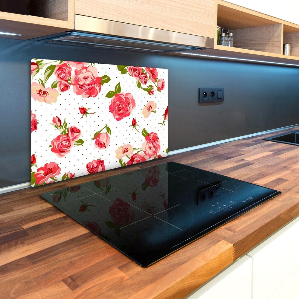 Cache plaque de cuisson Roses