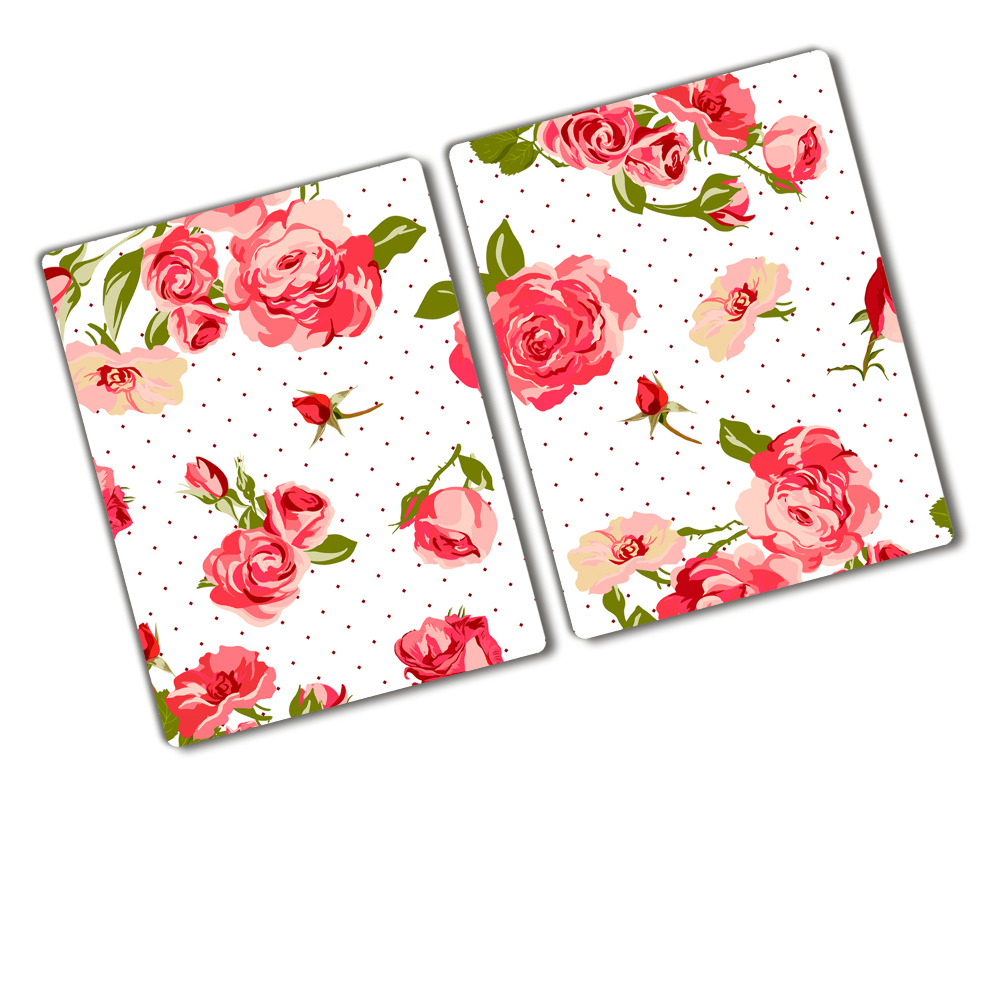 Cache plaque de cuisson Roses