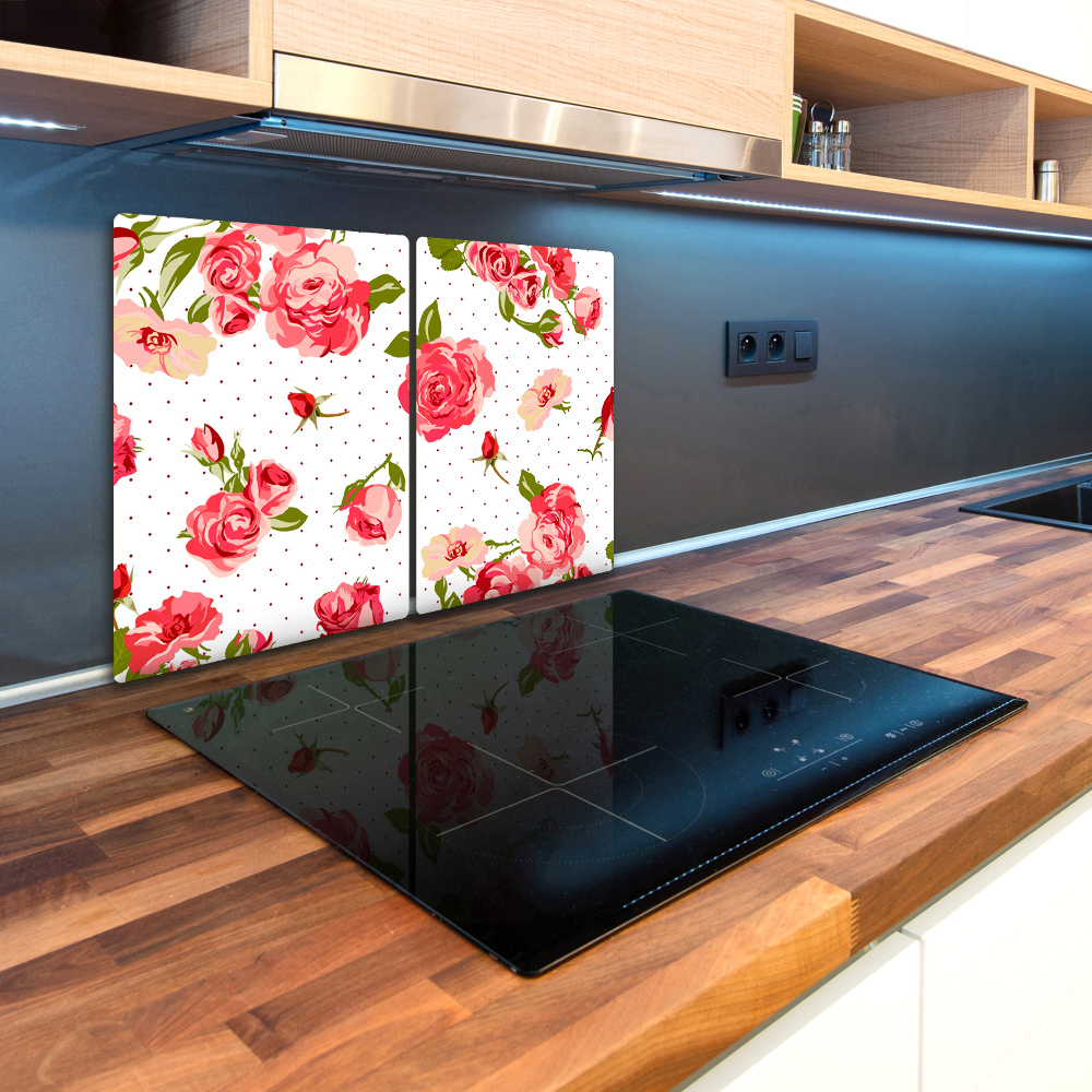 Cache plaque de cuisson Roses