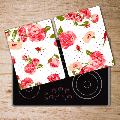 Cache plaque de cuisson Roses