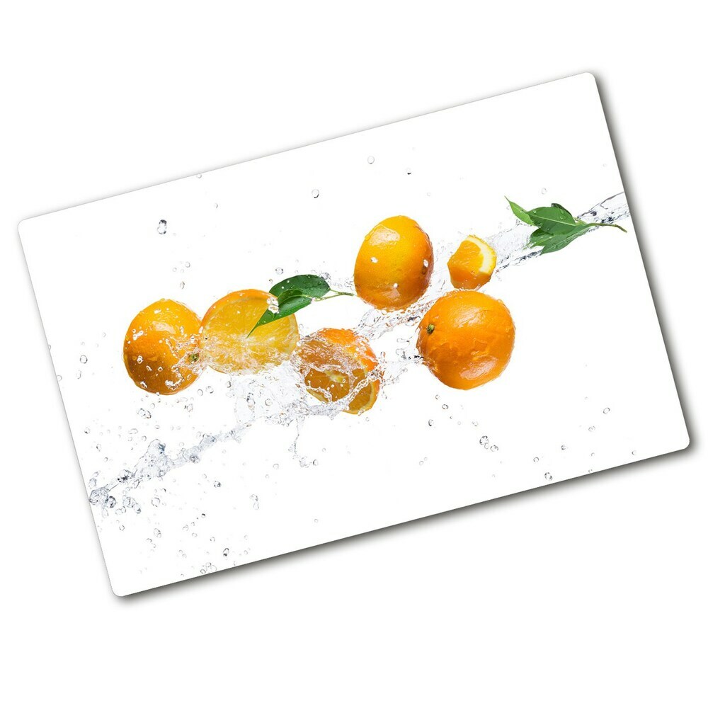 Planche à découper en verre Oranges et eau