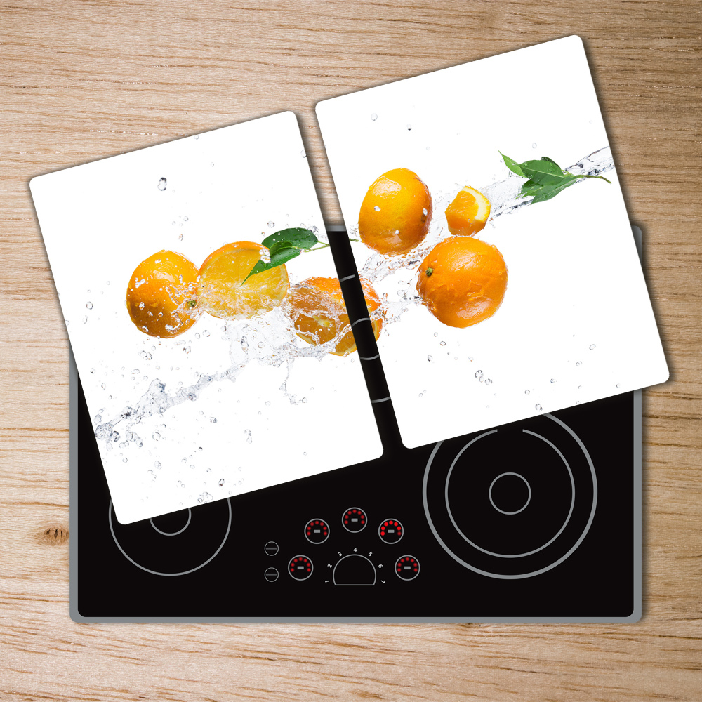 Planche à découper en verre Oranges et eau