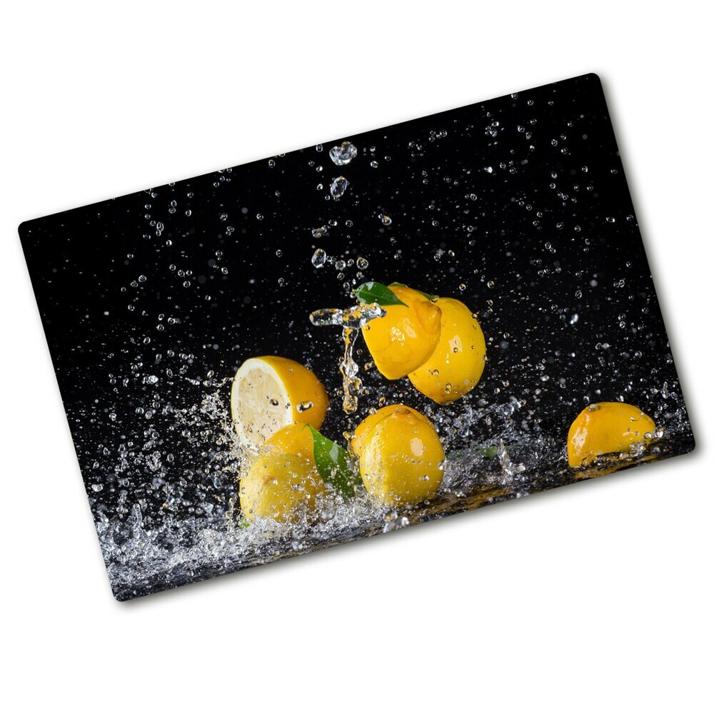 Planche à découper en verre Citrons et eau