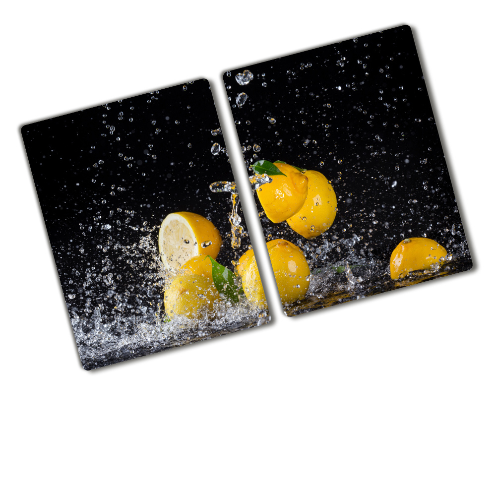 Planche à découper en verre Citrons et eau