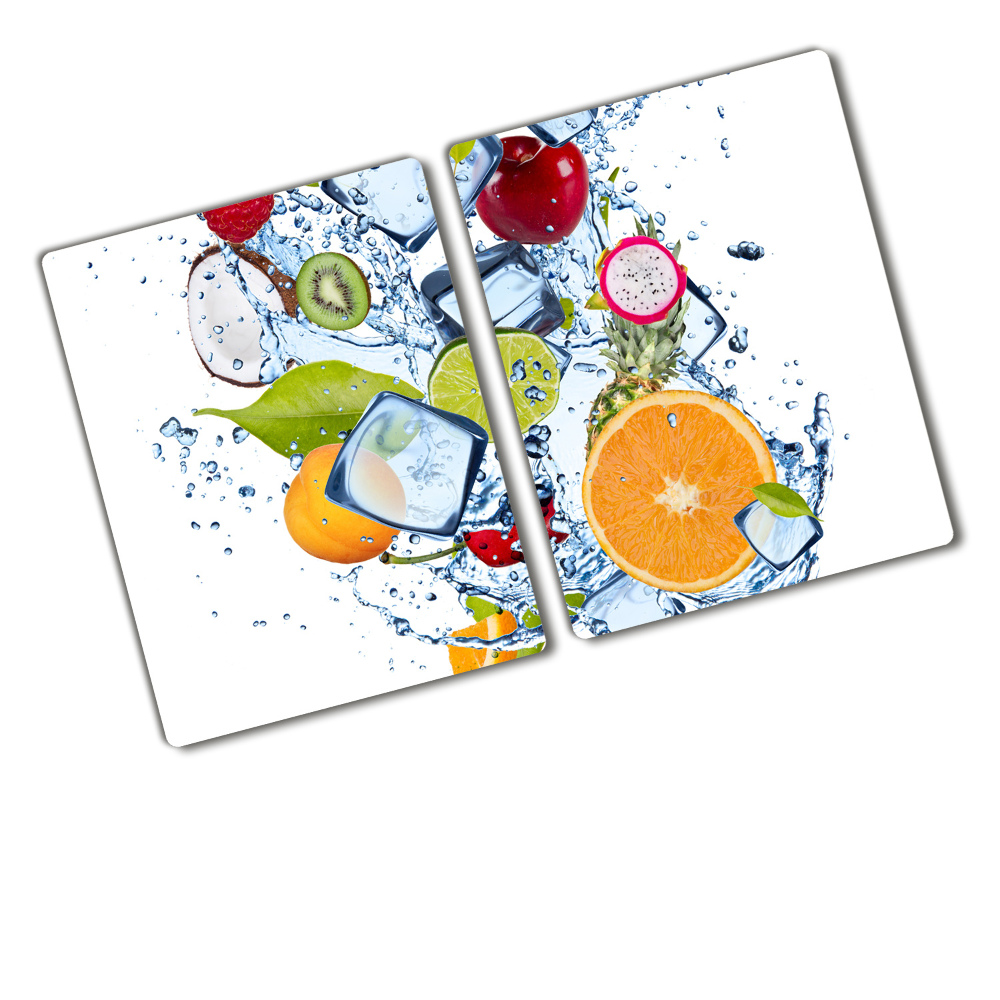 Planche à découper en verre Fruits et glace