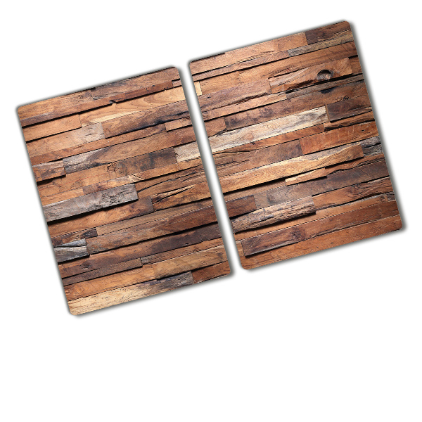 Cache plaque de cuisson Mur en bois à planches étroites