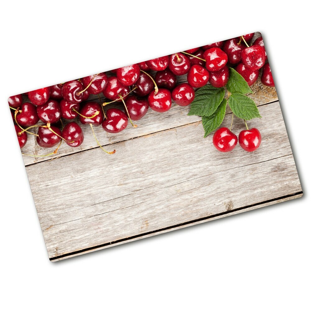 Cache plaque de cuisson Cerises sur bois