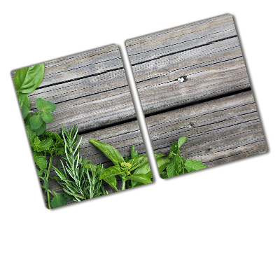 Protection plaque induction Fond en bois d'herbes