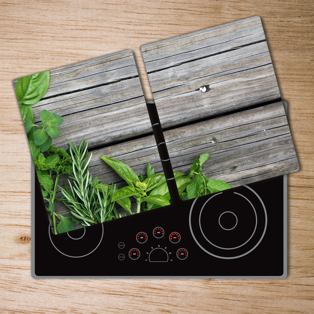 Protection plaque induction Fond en bois d'herbes