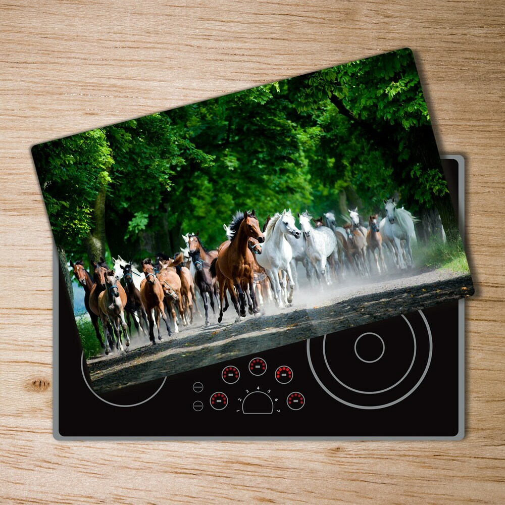 Protection plaque induction Troupeau de chevaux au galop