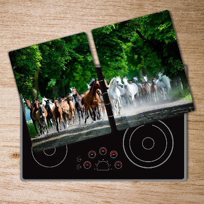 Protection plaque induction Troupeau de chevaux au galop