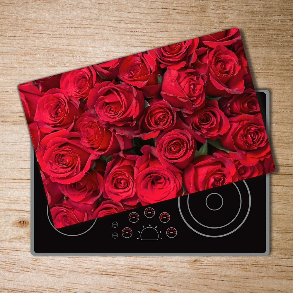 Protection pour plaque de cuisson Roses rouges