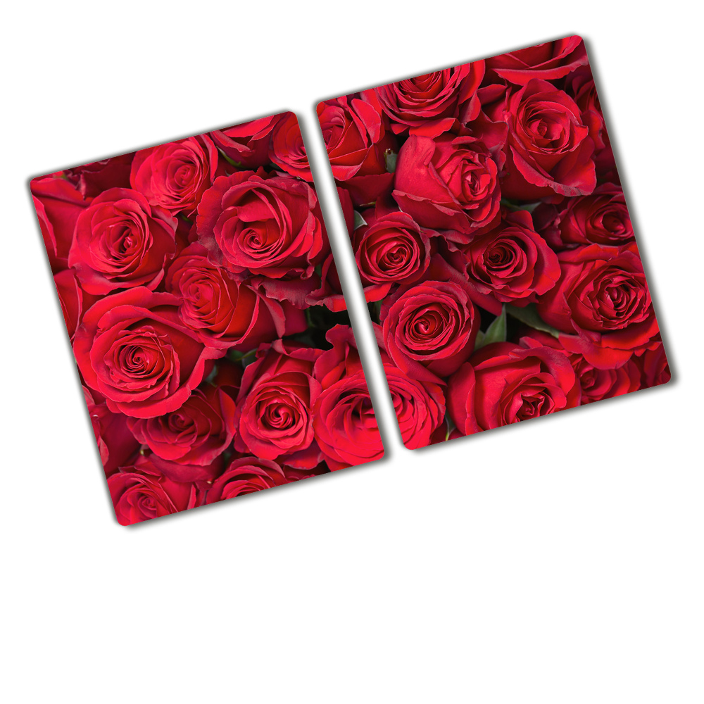 Protection pour plaque de cuisson Roses rouges