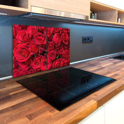 Protection pour plaque de cuisson Roses rouges