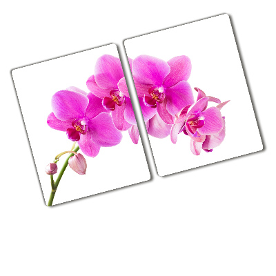 Planche à découper verre Fleur d'orchidée rose