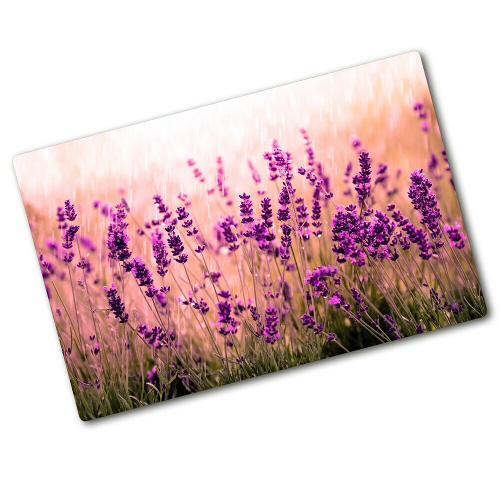 Protection pour plaque de cuisson Fleurs violettes lavande