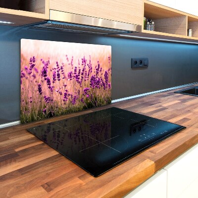 Protection pour plaque de cuisson Fleurs violettes lavande