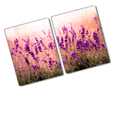 Protection pour plaque de cuisson Fleurs violettes lavande