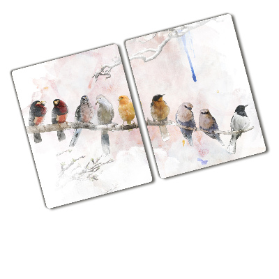 Protection plaque induction Oiseaux sur une branche