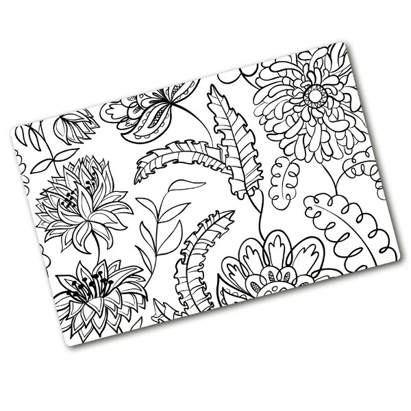 Protection plaque induction Illustration d'un motif floral