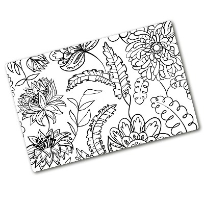 Protection plaque induction Illustration d'un motif floral