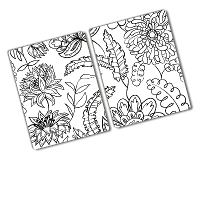 Protection plaque induction Illustration d'un motif floral