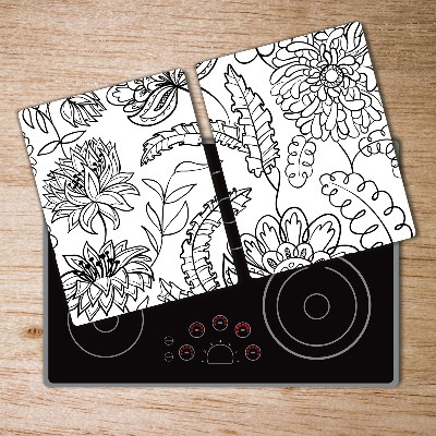 Protection plaque induction Illustration d'un motif floral