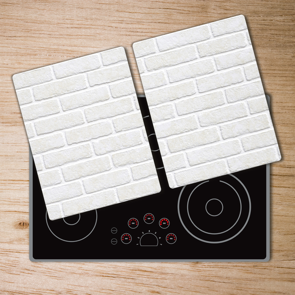 Protection pour plaque de cuisson Mur de briques blanches