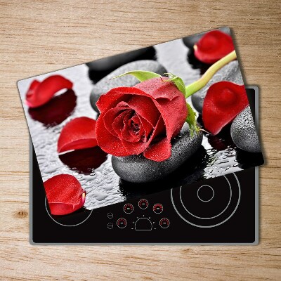 Protection pour plaque de cuisson Pierres roses rouges