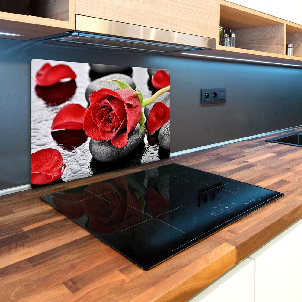 Protection pour plaque de cuisson Pierres roses rouges