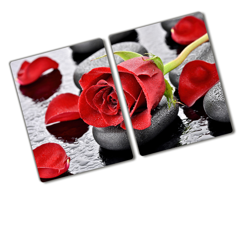 Protection pour plaque de cuisson Pierres roses rouges