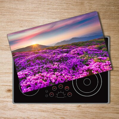 Protection pour plaque de cuisson Fleurs dans les montagnes