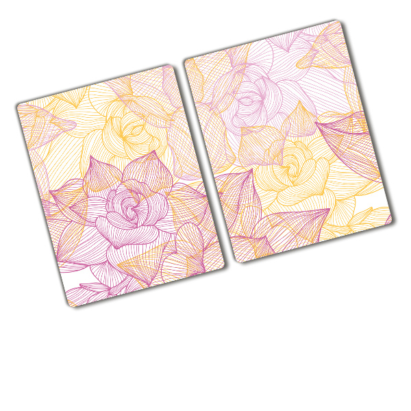 Planche à découper verre Motif floral